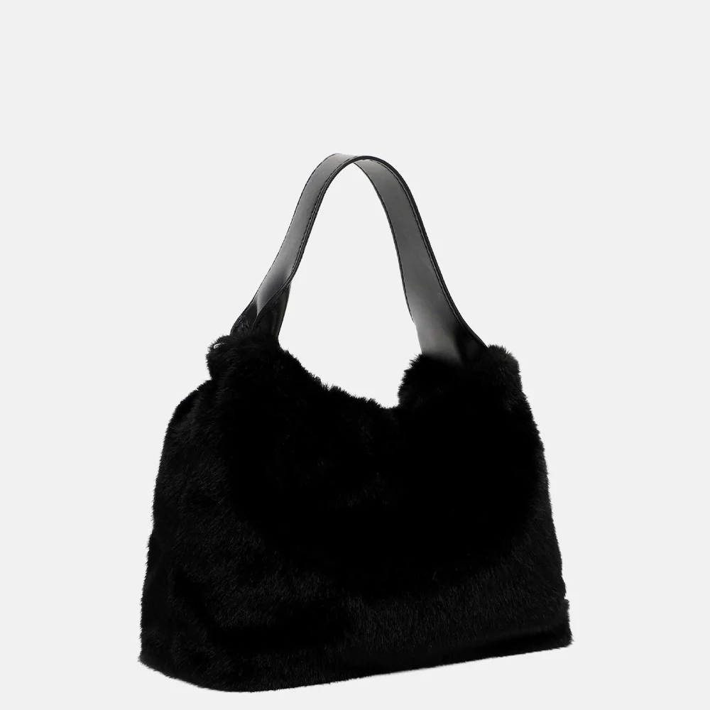 Emily & Noah faux fur handtas XS black bij Duifhuizen