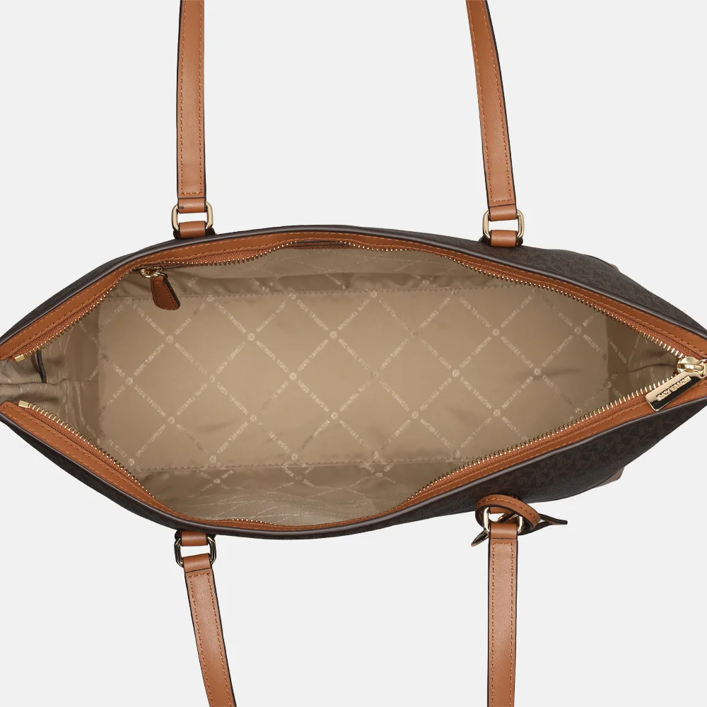 Michael Kors Andie tote shopper M logo brown/acorn bij Duifhuizen