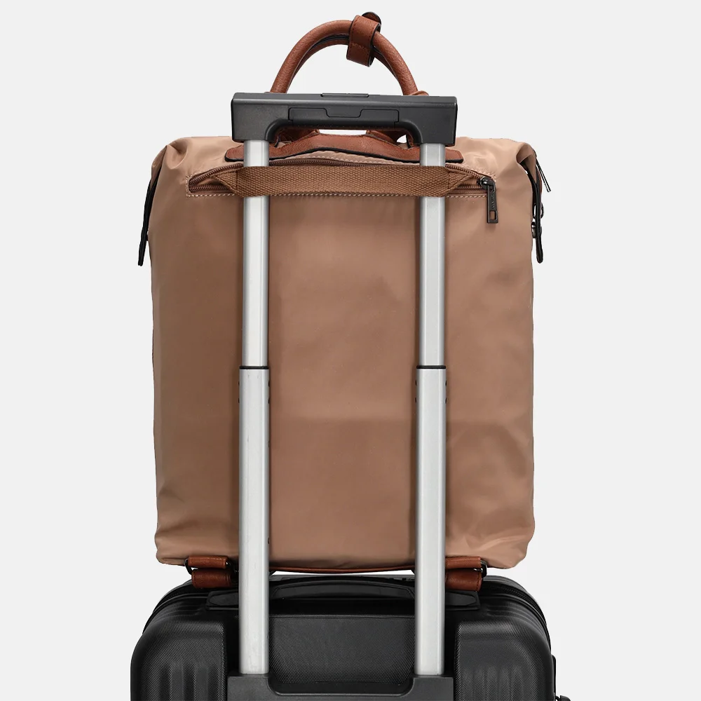 Charm London Buckingham laptoprugzak 14 inch taupe bij Duifhuizen