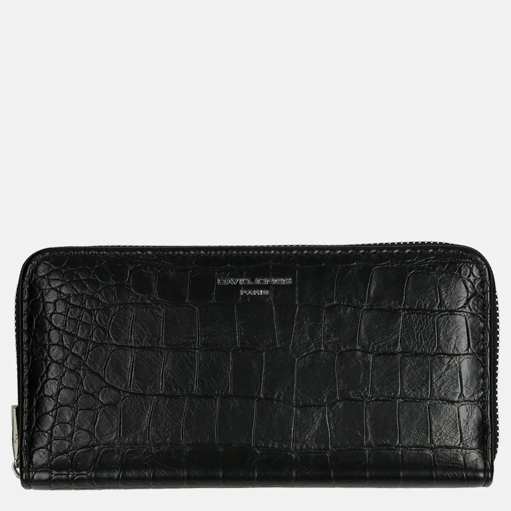 David Jones portemonnee L croco black bij Duifhuizen