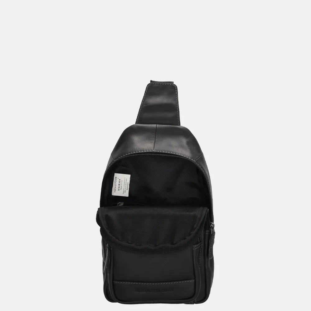 Hide & Stitches slingback crossbody tas zwart bij Duifhuizen