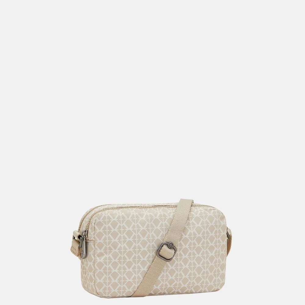 Kipling Milda crossbody tas signature beige bij Duifhuizen