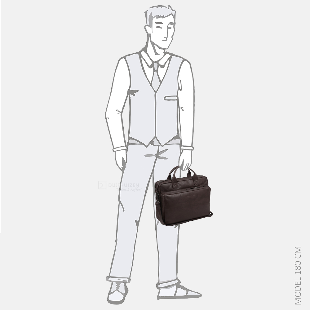 Chesterfield Jackson laptoptas 15 inch dark brown bij Duifhuizen