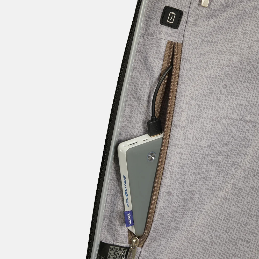 Samsonite C-Lite handbagage koffer 55 cm uitbreidbaar off white bij Duifhuizen