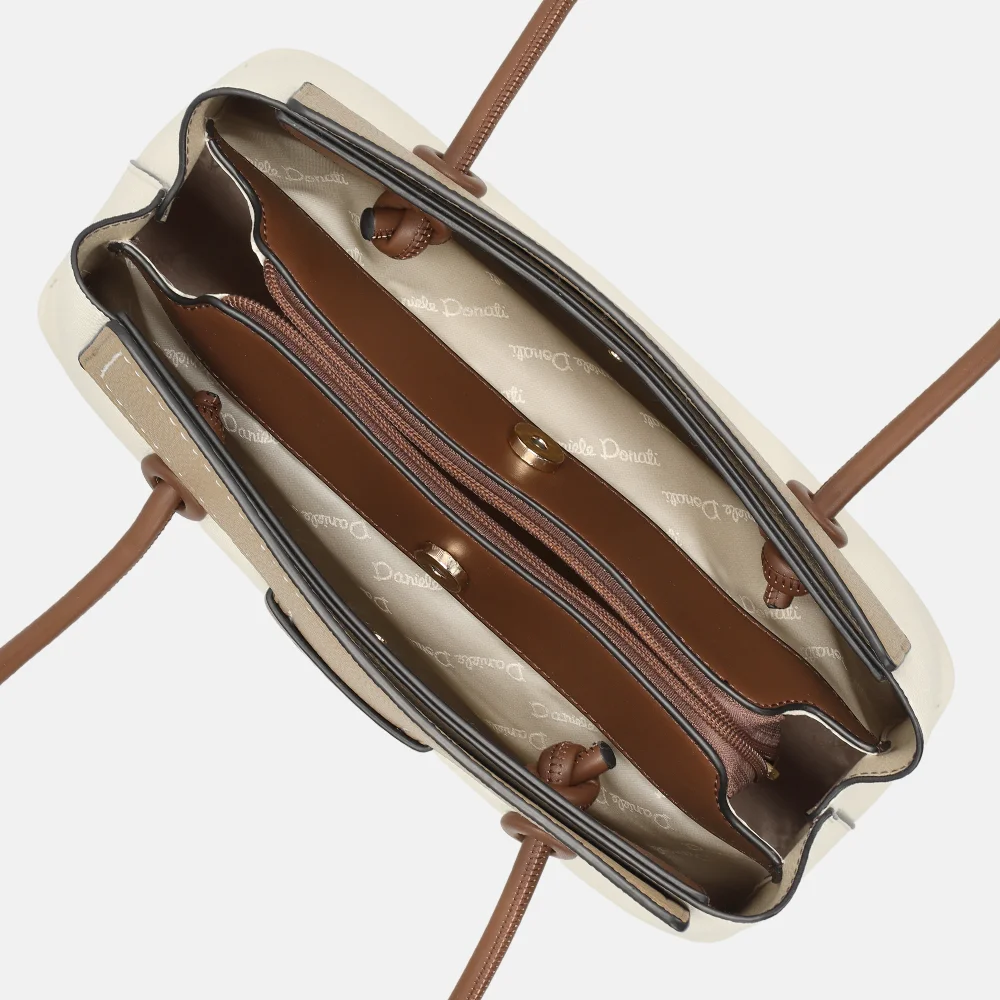 Daniele Donati Colorblock shopper lichtbeige bij Duifhuizen