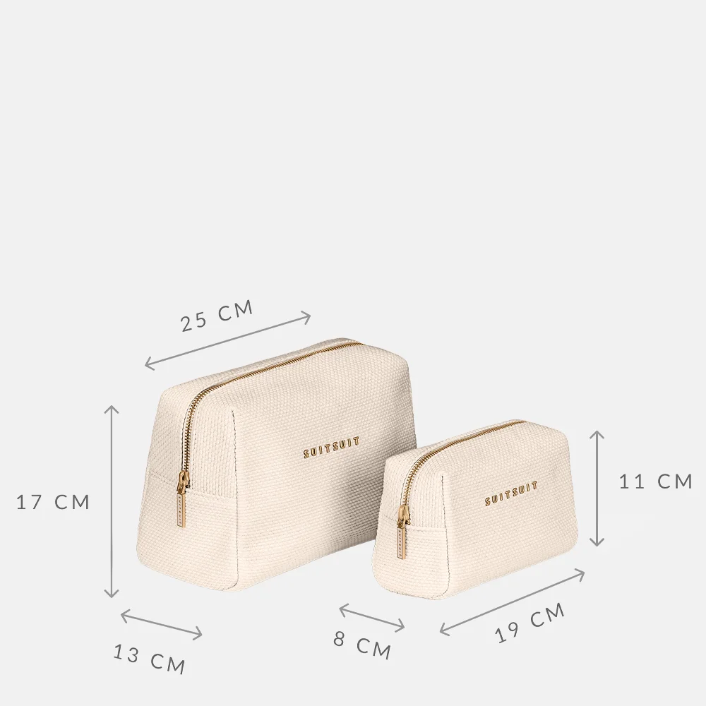 Suitsuit Fab Seventies toilettas natural dots bij Duifhuizen