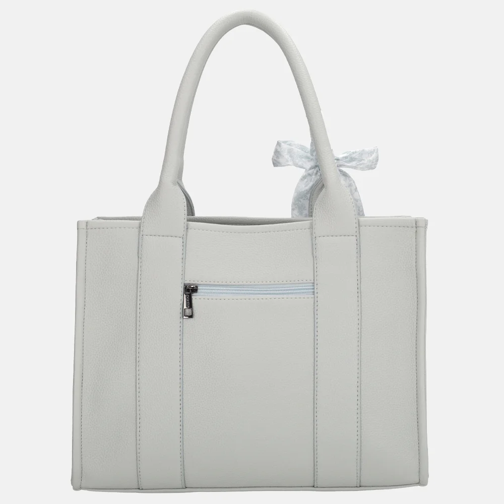 Charm London Debossed shopper M lichtblauw bij Duifhuizen