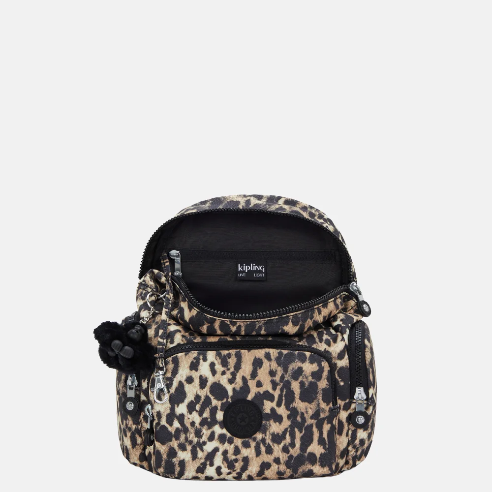 Kipling City Zip rugzak mini wild leopard bij Duifhuizen