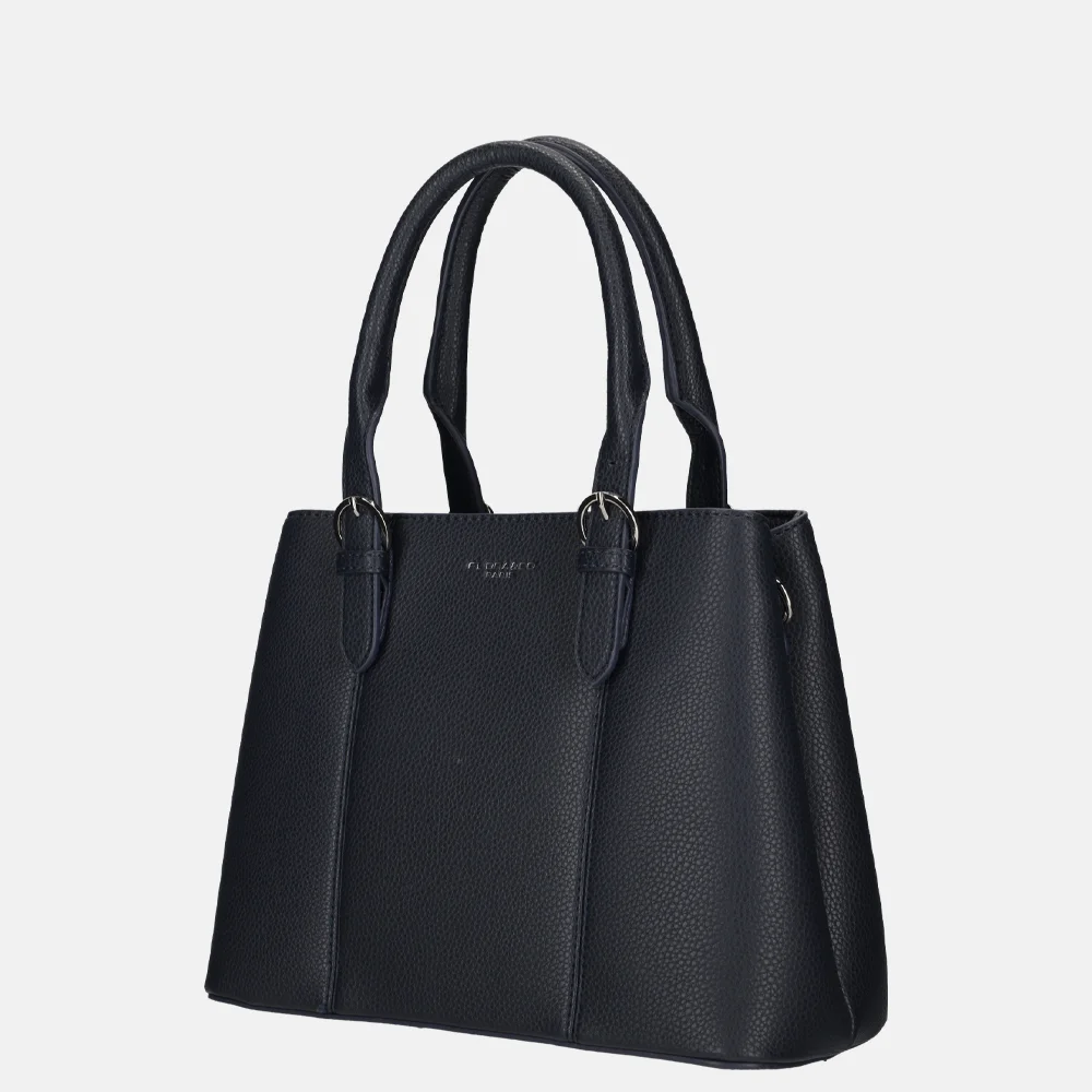 Flora & Co handtas navy bij Duifhuizen