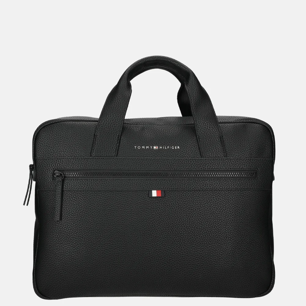 Tommy Hilfiger Essential PU laptoptas 15 inch black bij Duifhuizen