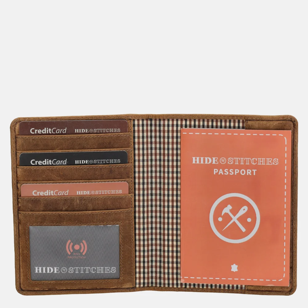 Hide & Stitches paspoorthoes bruin bij Duifhuizen