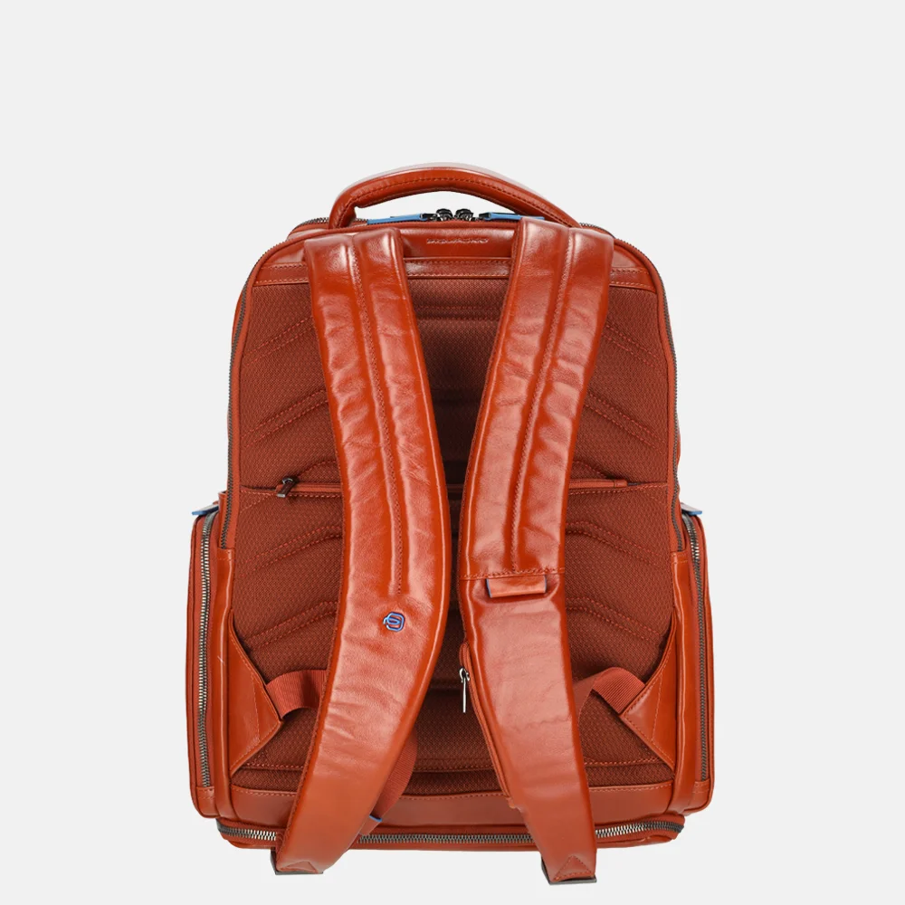 Piquadro Blue Square laptoprugzak 15 inch orange bij Duifhuizen