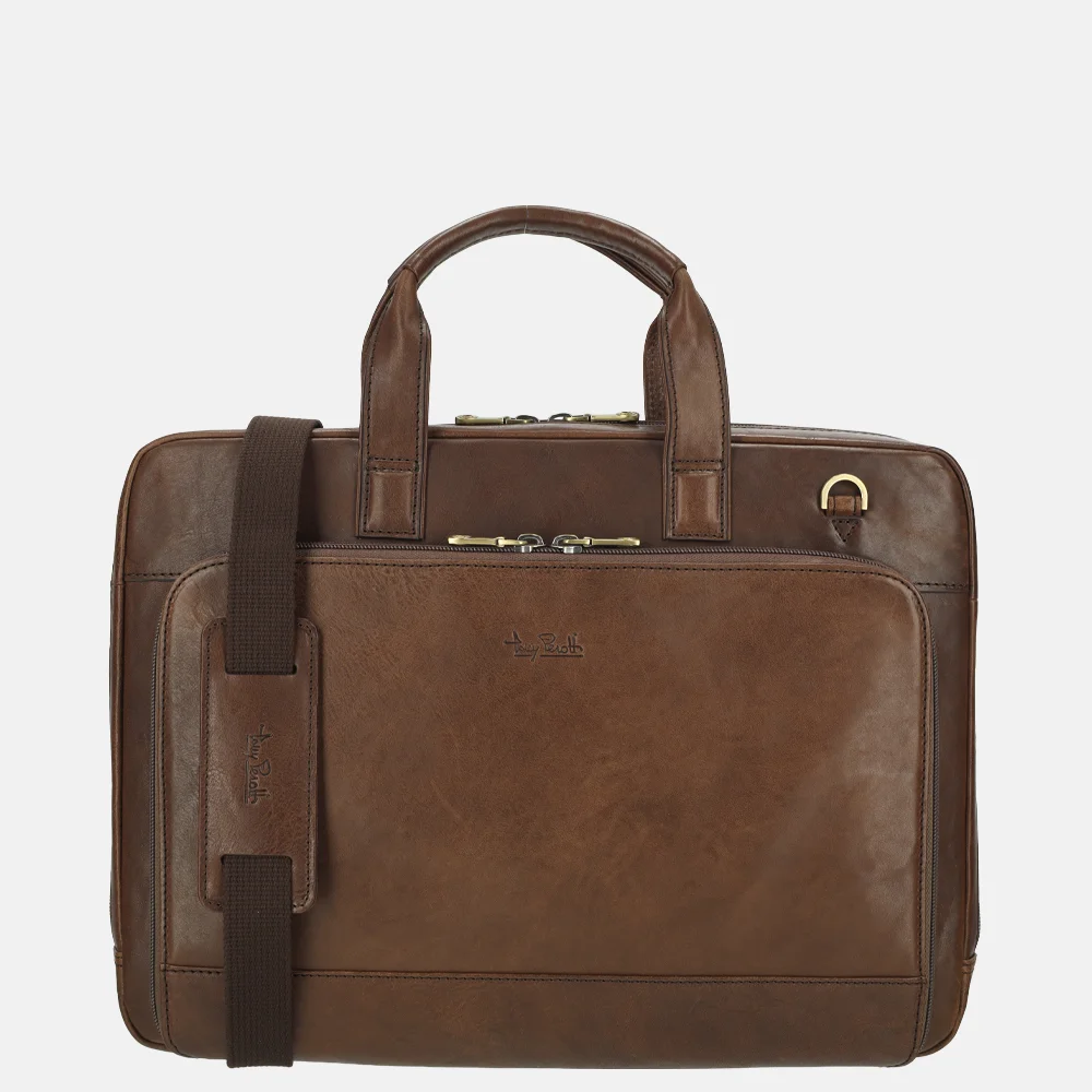 Tony Perotti laptoptas 15 inch mocca bij Duifhuizen