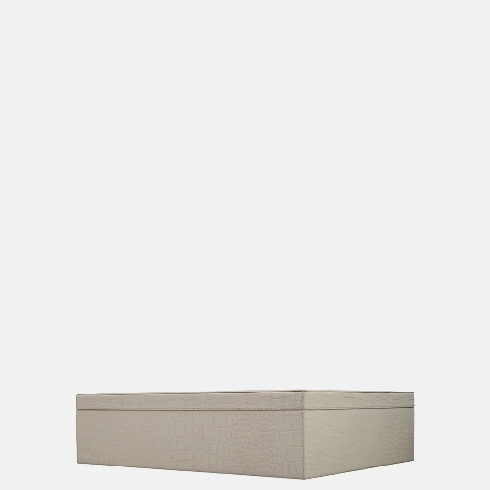 Chamada leren opbergbox rechthoek croco large beige bij Duifhuizen