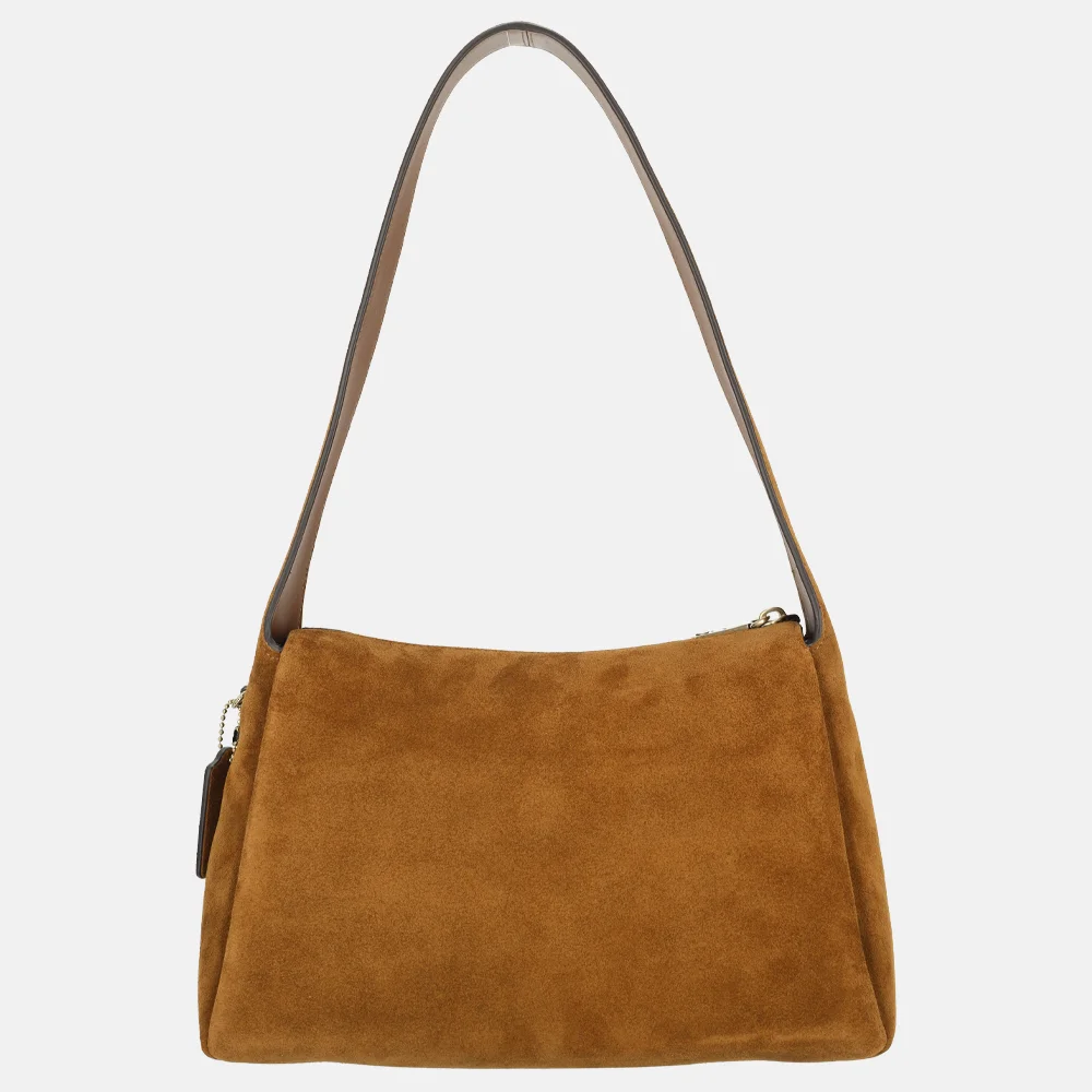Coach Lola schoudertas suede warm brown bij Duifhuizen