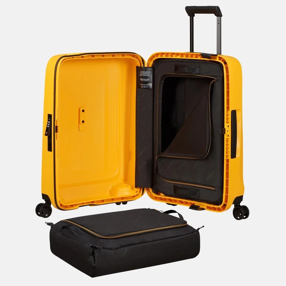 Trolley - Geel - 65 x 41 x 26 cm - Rubber - 4 wielen Koffers
