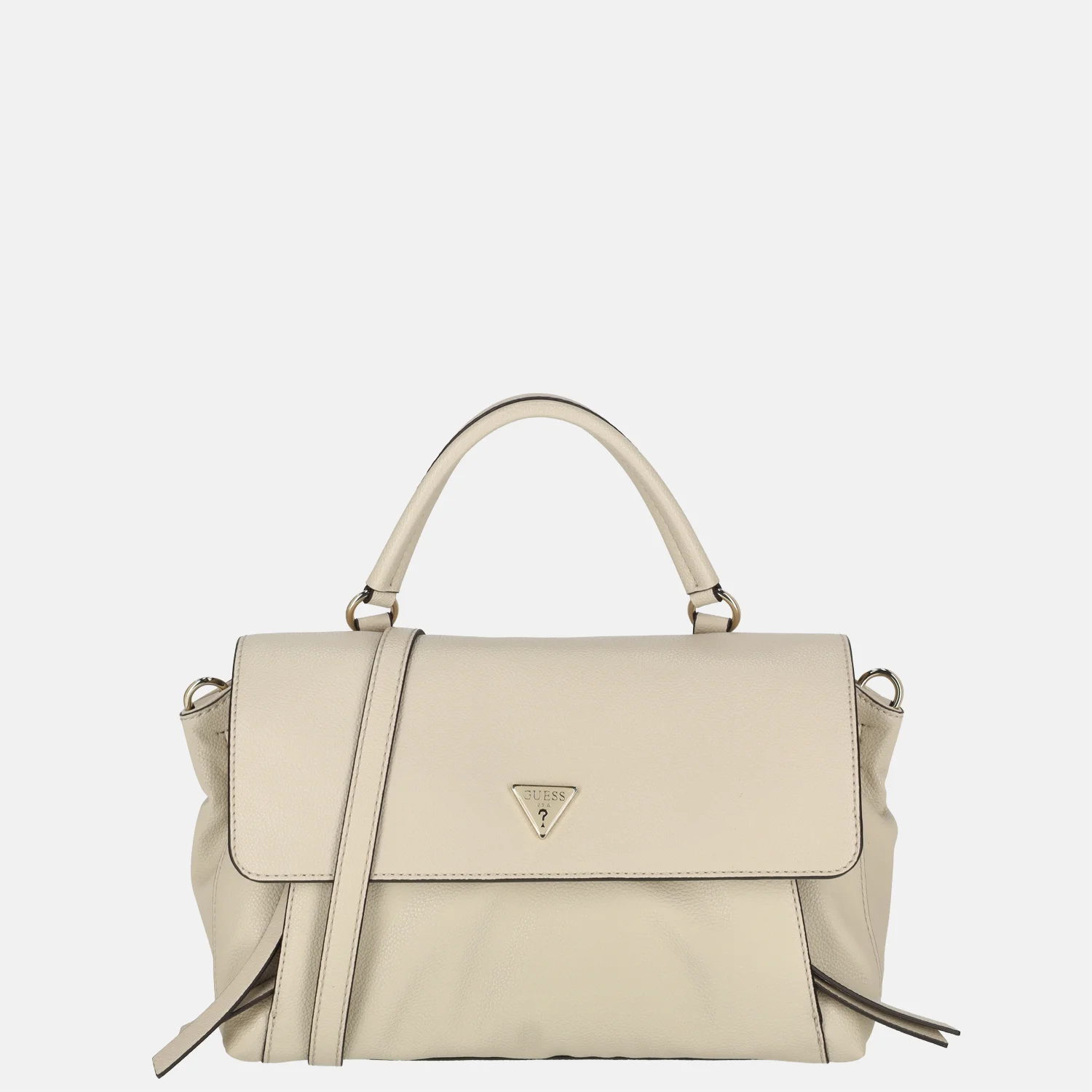 Guess Devon top handle handtas light taupe bij Duifhuizen