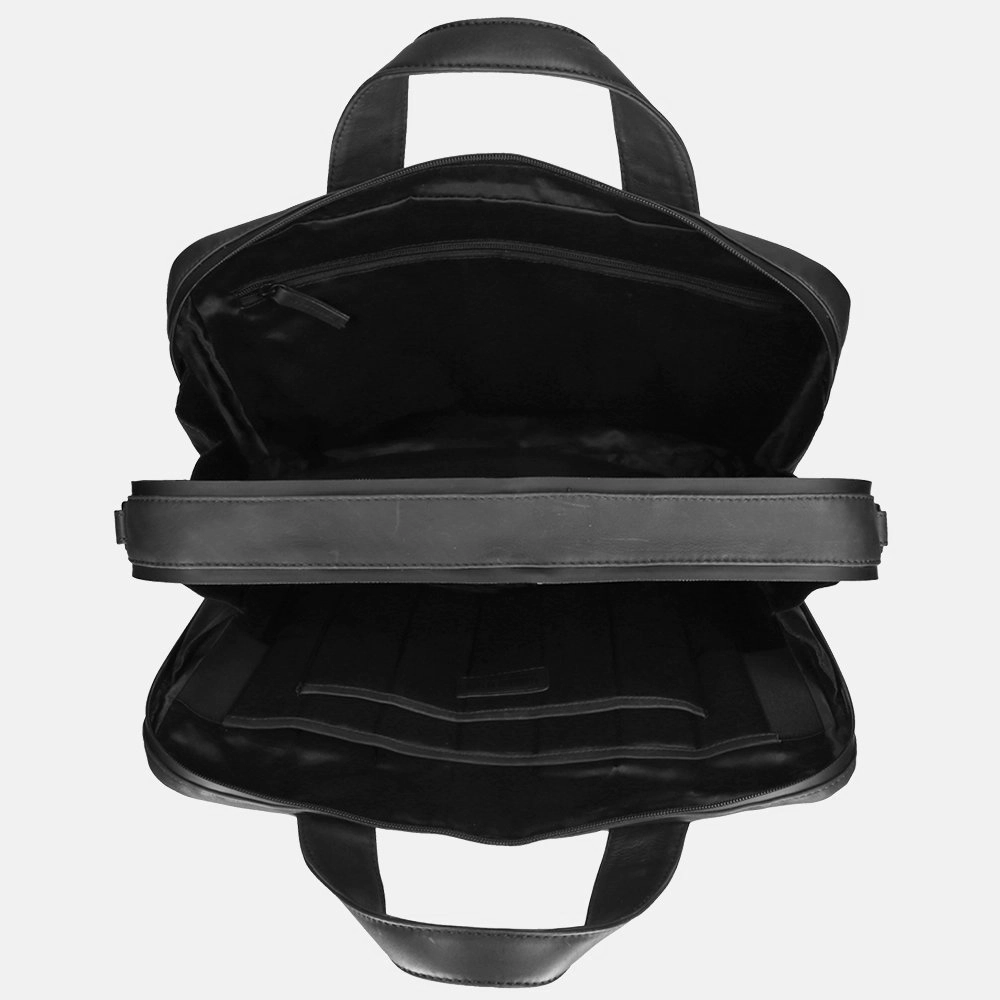 Leonhard Heyden Den Haag laptoptas 15 inch black bij Duifhuizen