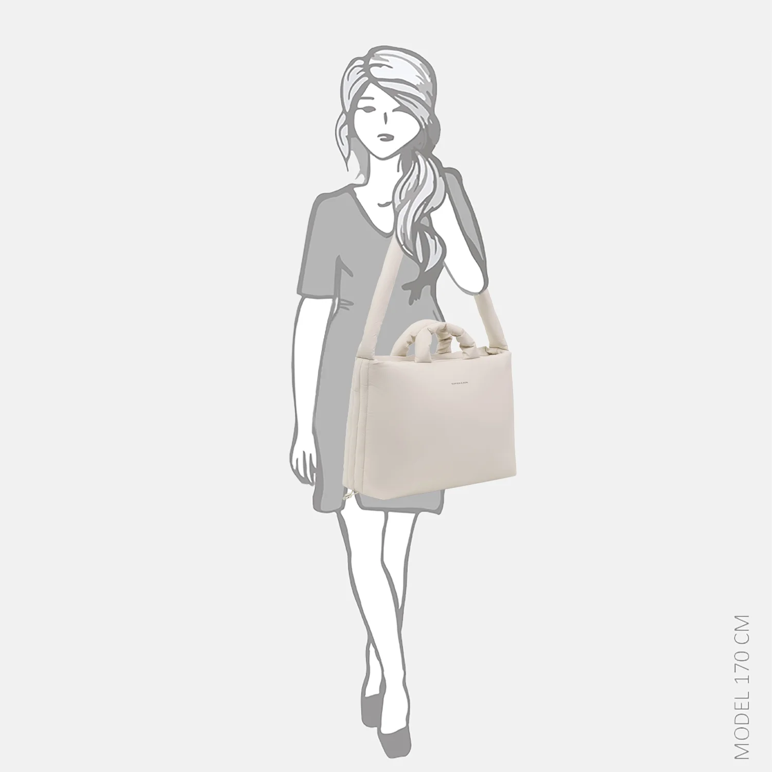 Kapten & Son Skara Cloud Pro shopper 16 inch sandstone bij Duifhuizen