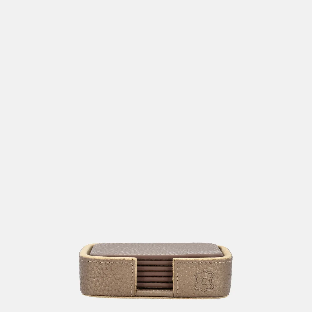 Chamada leren onderzetters effen vierkant koper bij Duifhuizen