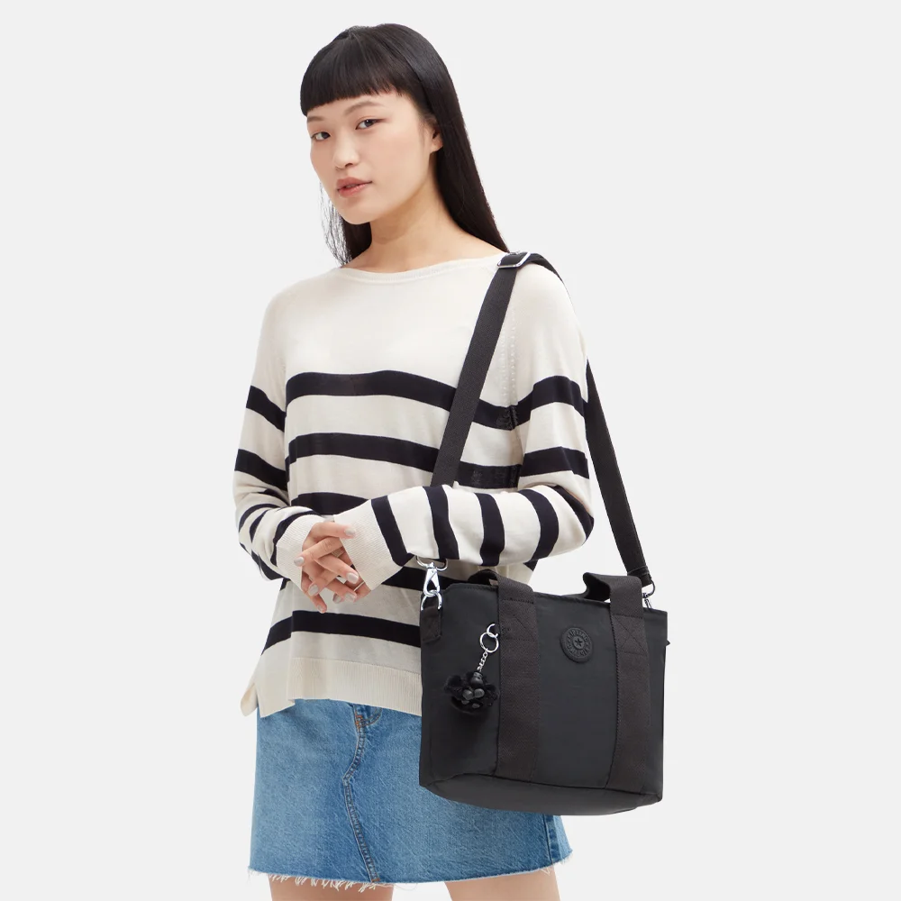 Kipling Minta handtas M black noir bij Duifhuizen