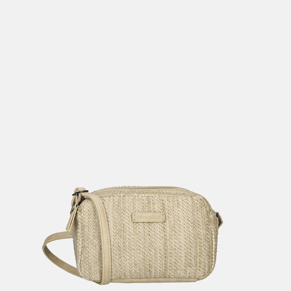 Enrico Benetti Raffia crossbody tas natuur