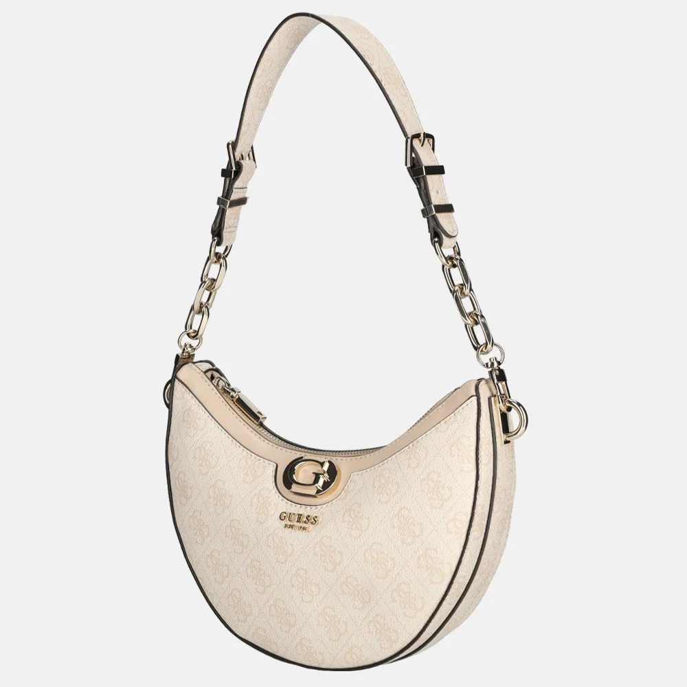 Guess Orlina schoudertas sand logo bij Duifhuizen