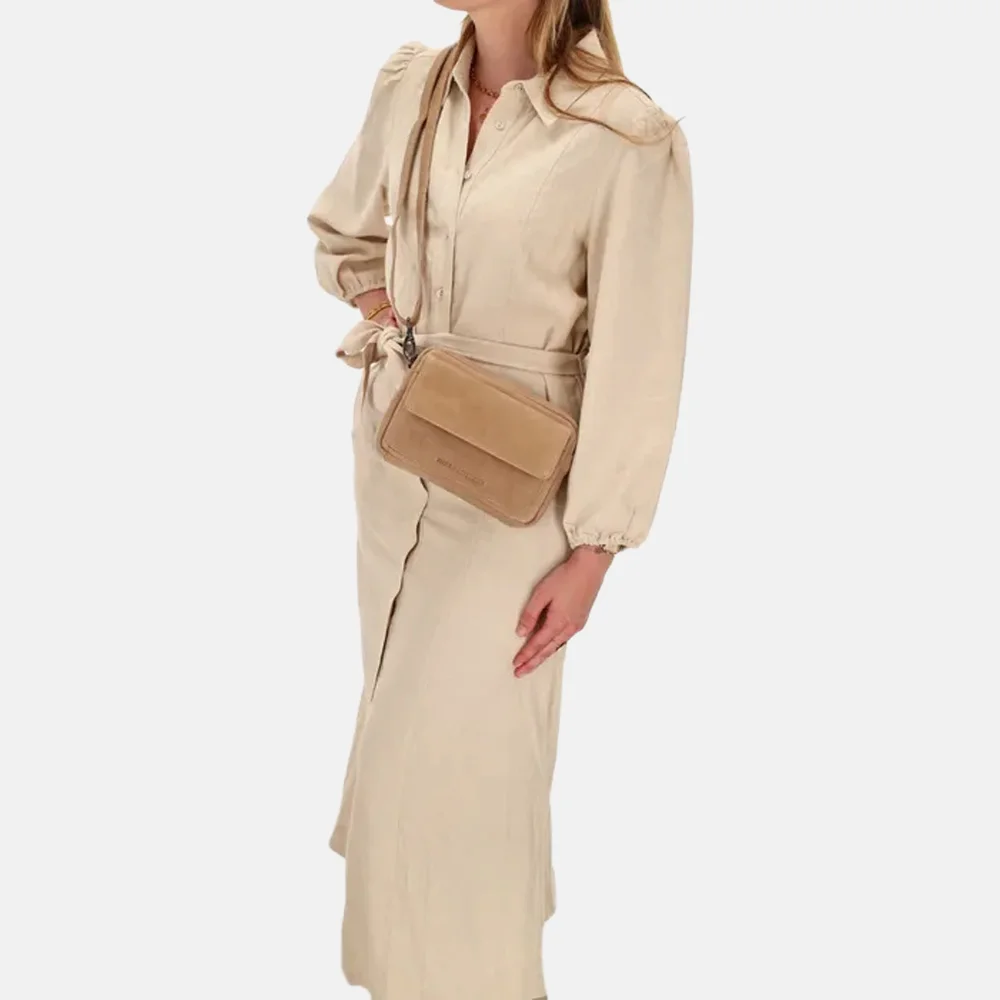 Hide & Stitches Navajo crossbody tas zand bij Duifhuizen