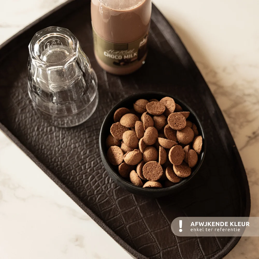 Chamada leren dienblad organisch croco M black bij Duifhuizen