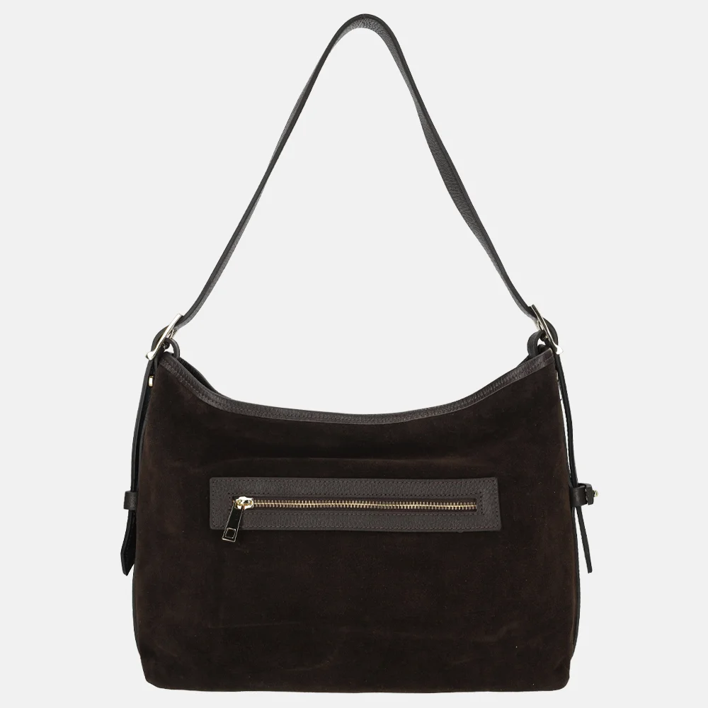 Charm London buideltas suede M donkerbruin bij Duifhuizen