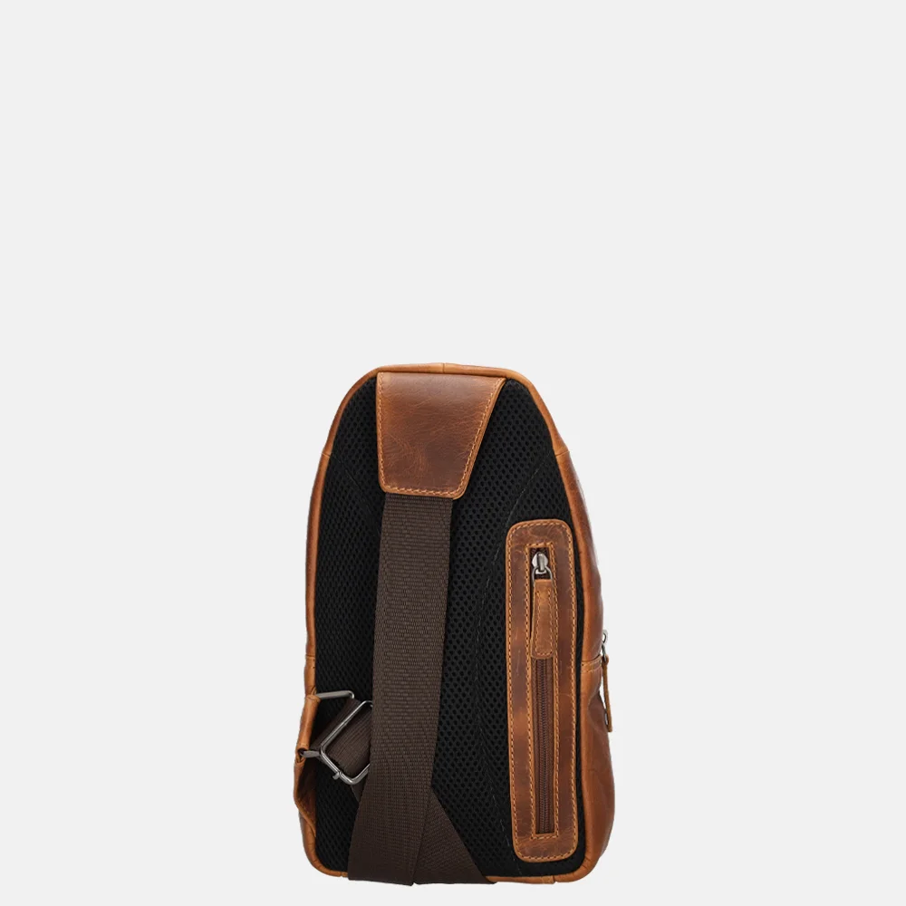 Hide & Stitches slingback crossbody tas cognac bij Duifhuizen