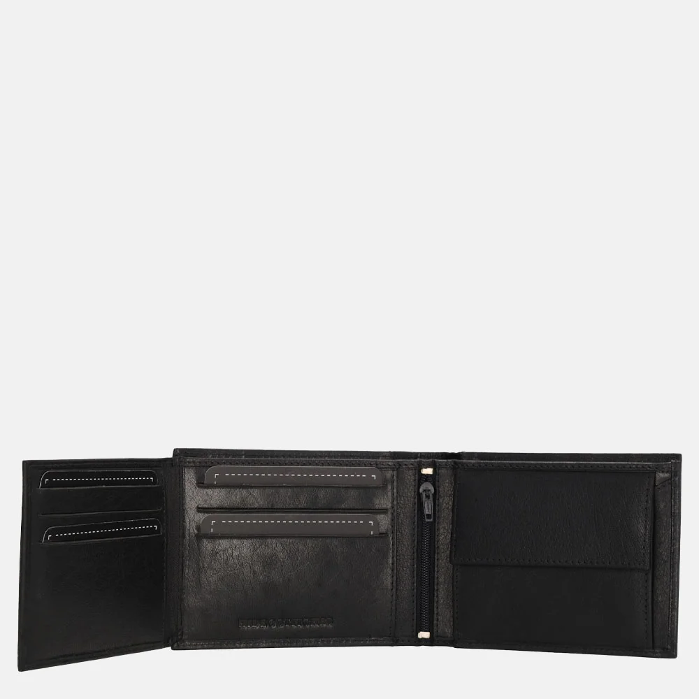 Hide & Stitches billfold zwart bij Duifhuizen