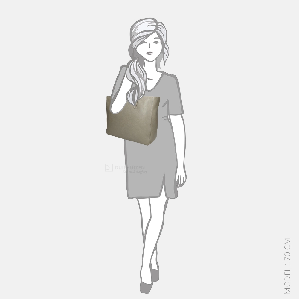 Loulou Essentiels Robuste shopper oyster bij Duifhuizen
