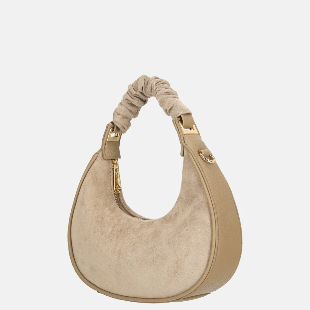 Firenze Suedine handtas dark taupe bij Duifhuizen