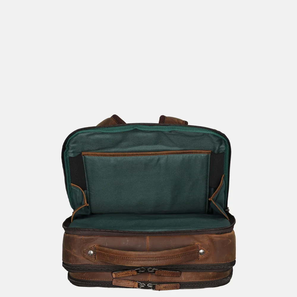 Pylos 59 Hunter laptoprugzak 15 inch coffee bij Duifhuizen