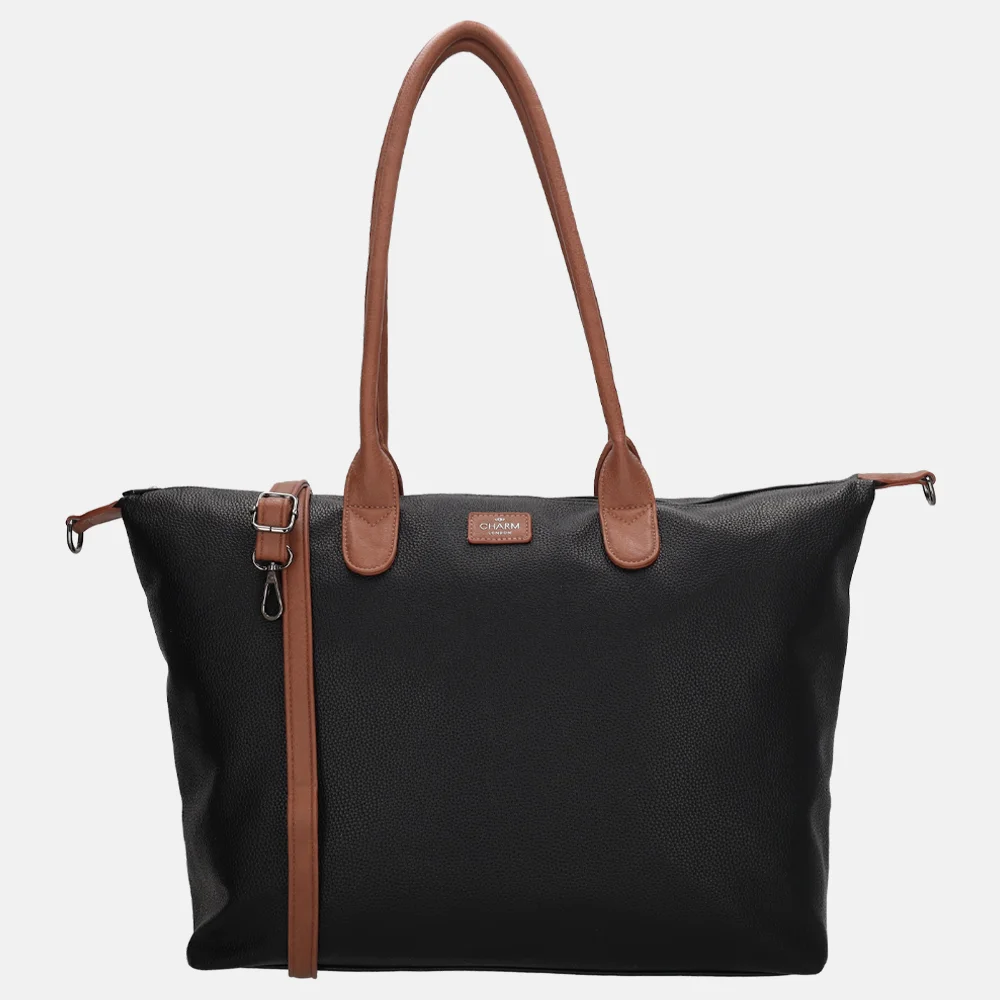 Charm London Buckingham Palace shopper L zwart/cognac
