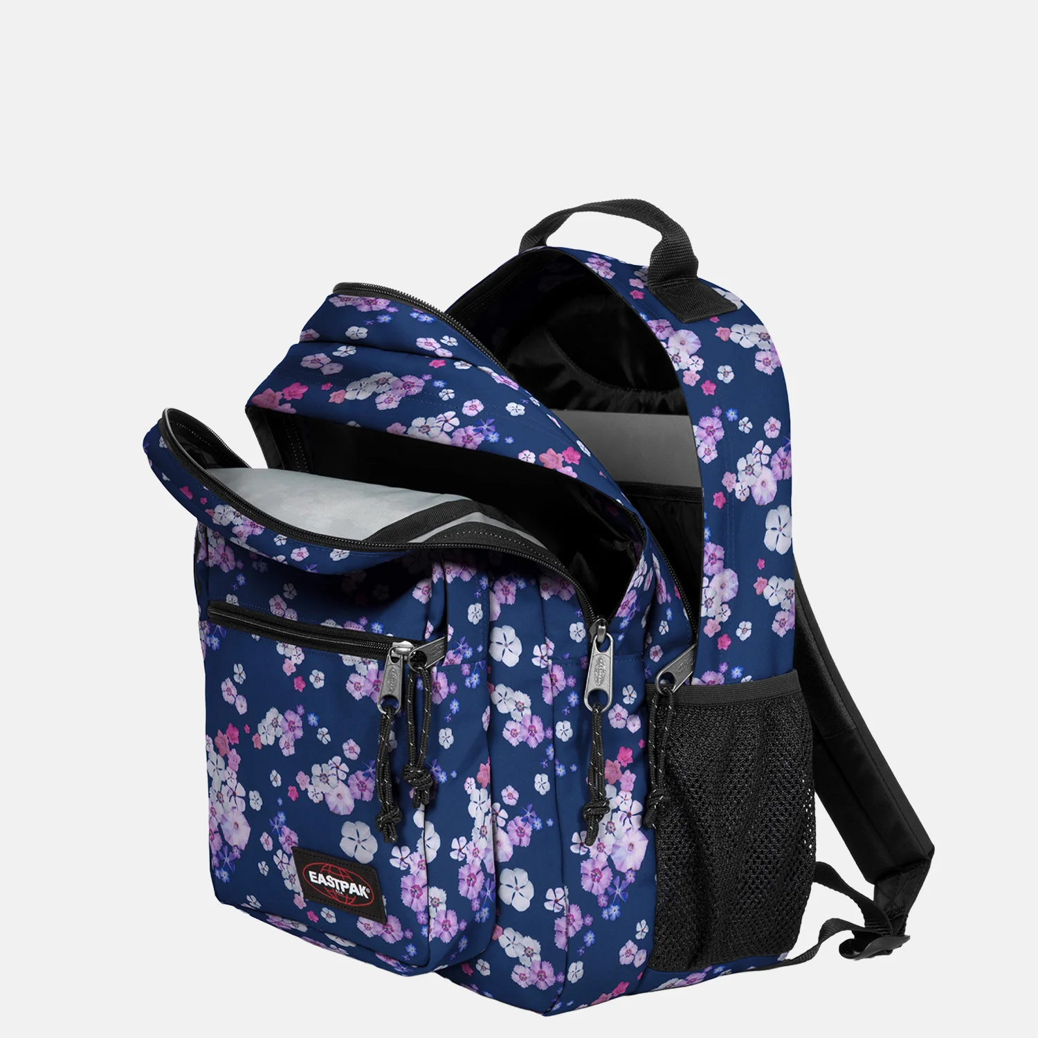 Eastpak Morius rugzak 15 inch floral bloom navy bij Duifhuizen