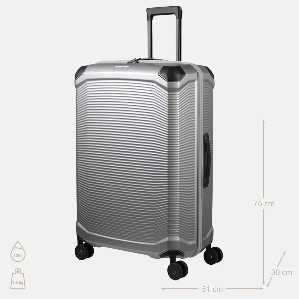 Travelite Millennium spinner reiskoffer 76 cm zilver bij Duifhuizen