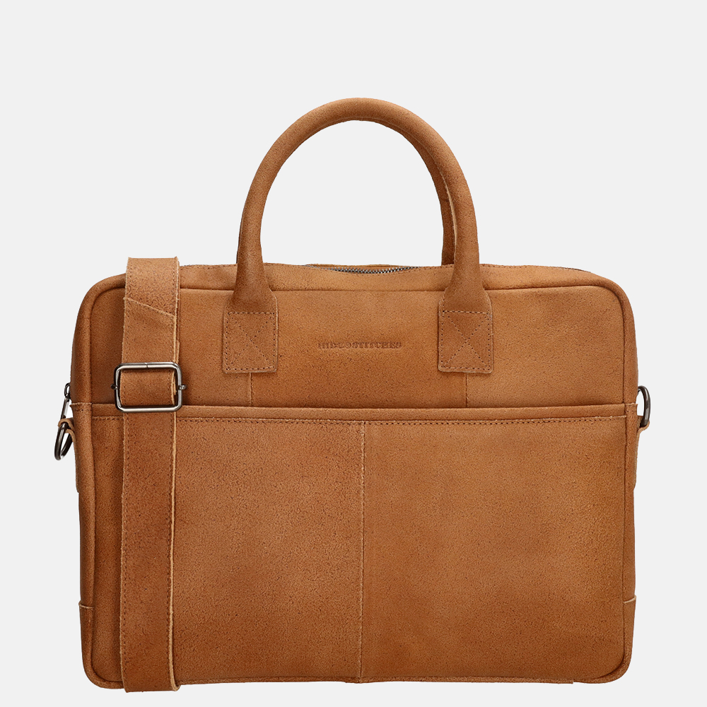 Hide & Stitches Promotie laptoptas 15.6 inch cognac