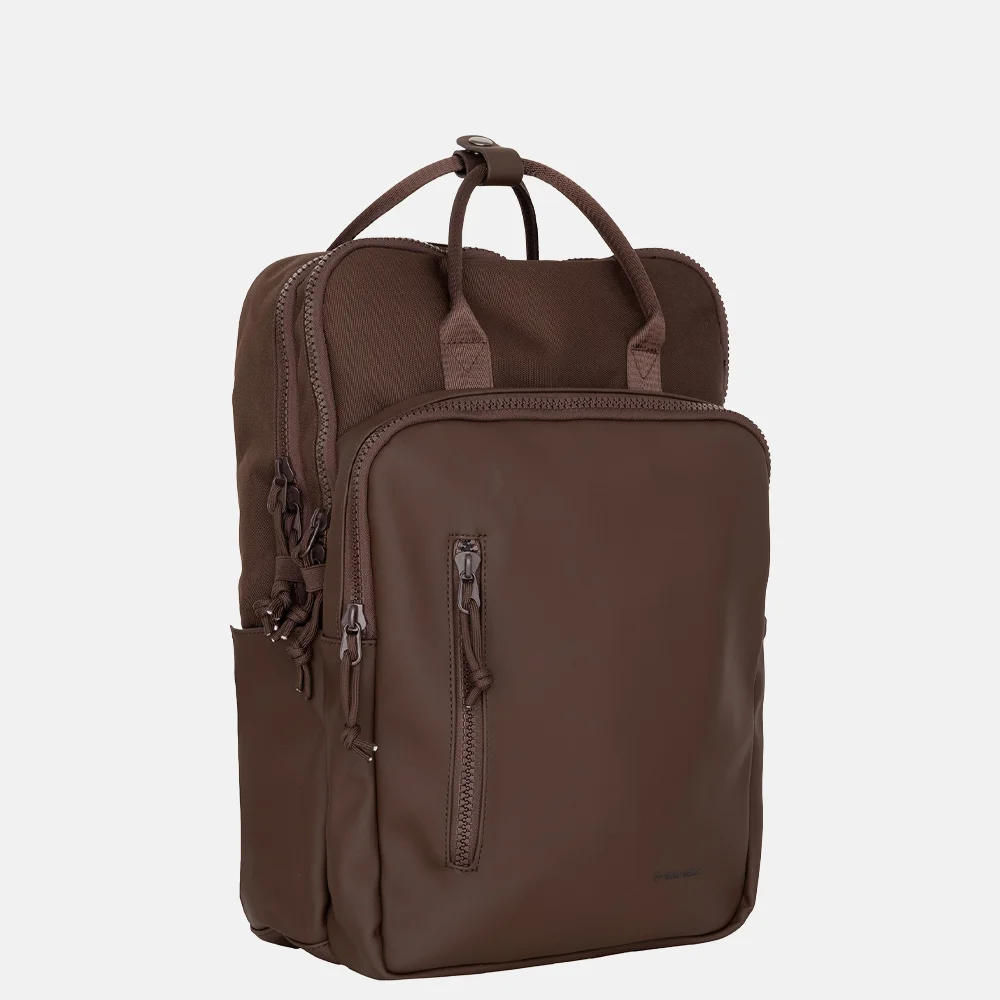 New Rebels William rugzak 15.6 inch donkerbruin bij Duifhuizen