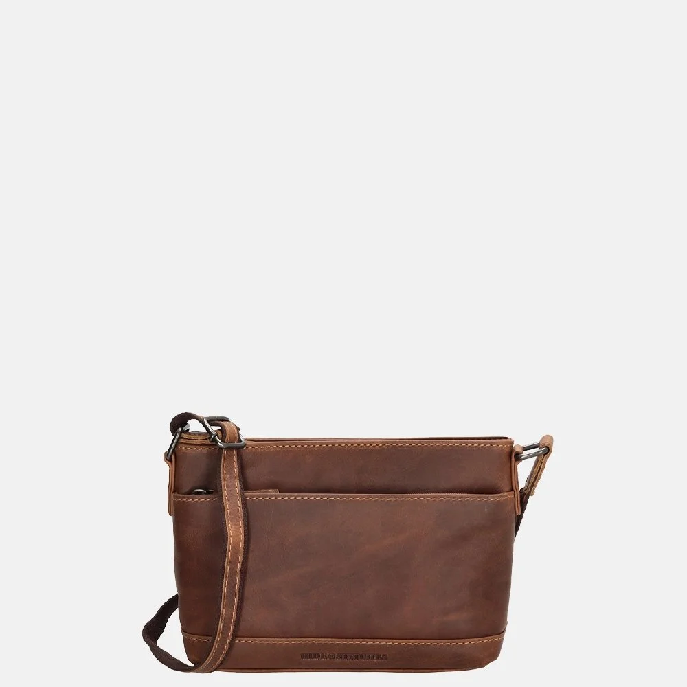 Hide & Stitches Japura crossbody tas cognac bij Duifhuizen