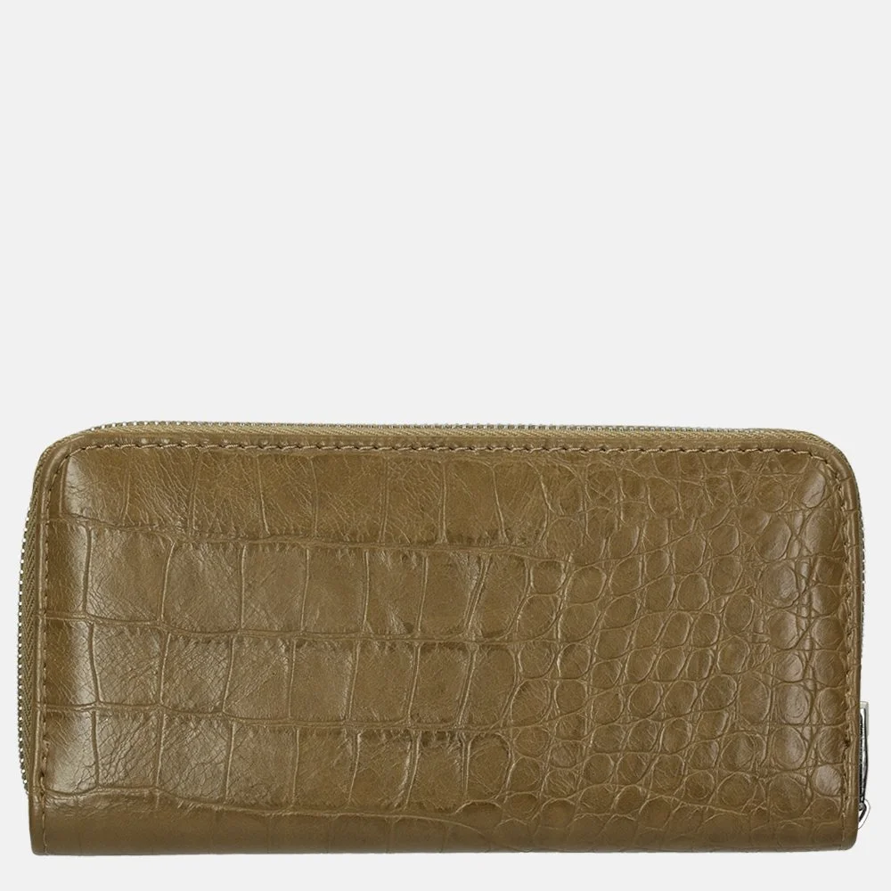 David Jones portemonnee L croco olive green bij Duifhuizen
