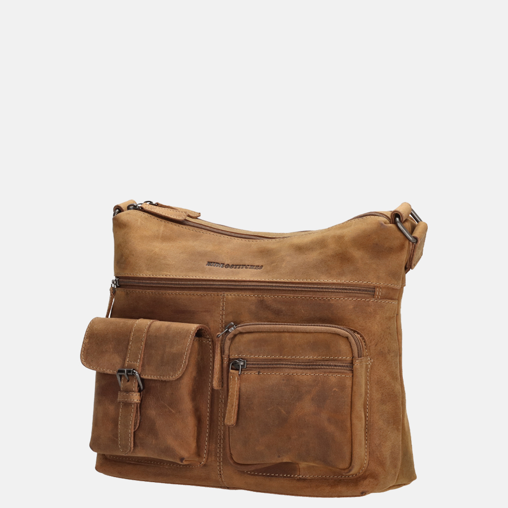 Hide & Stitches schoudertas brown bij Duifhuizen