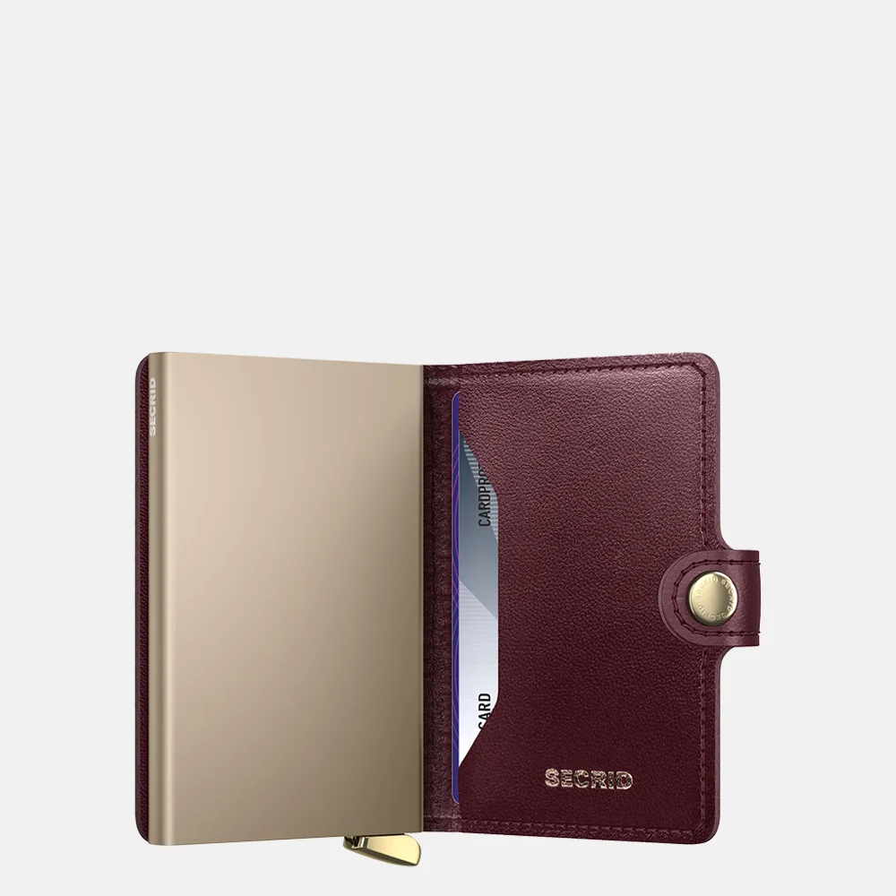 Secrid Miniwallet Emboss pasjeshouder diamond bordeaux + bij Duifhuizen