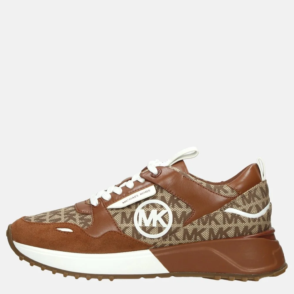 Michael Kors Theo Trainer beige/ebony bij Duifhuizen