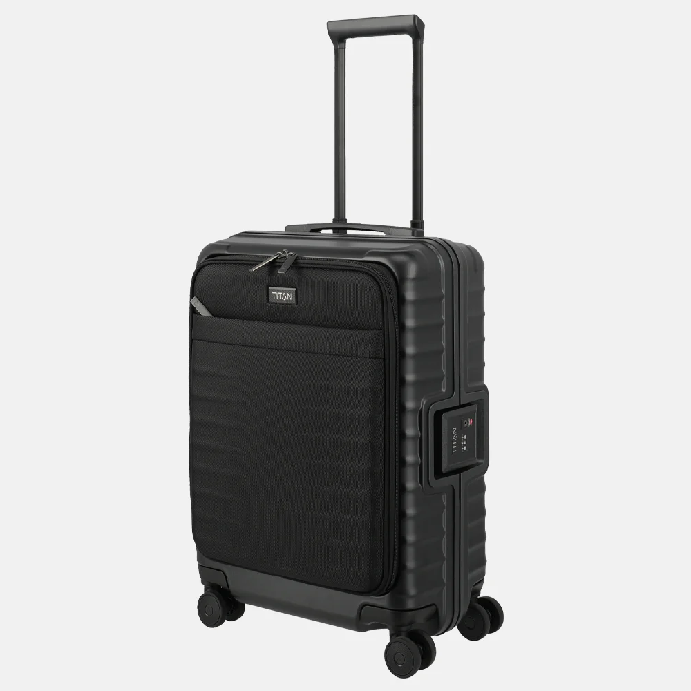 Titan Upgrade Overseas handbagage koffer frontpocket 55 cm nightshade black bij Duifhuizen