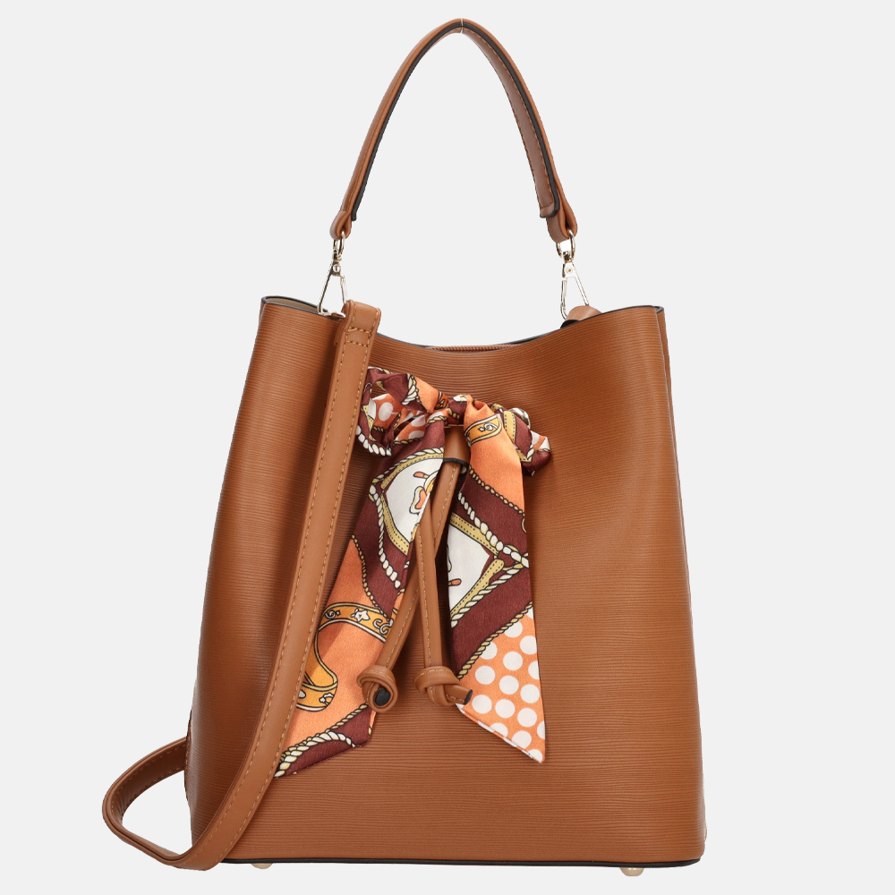 Charm London Leichester handtas cognac bij Duifhuizen
