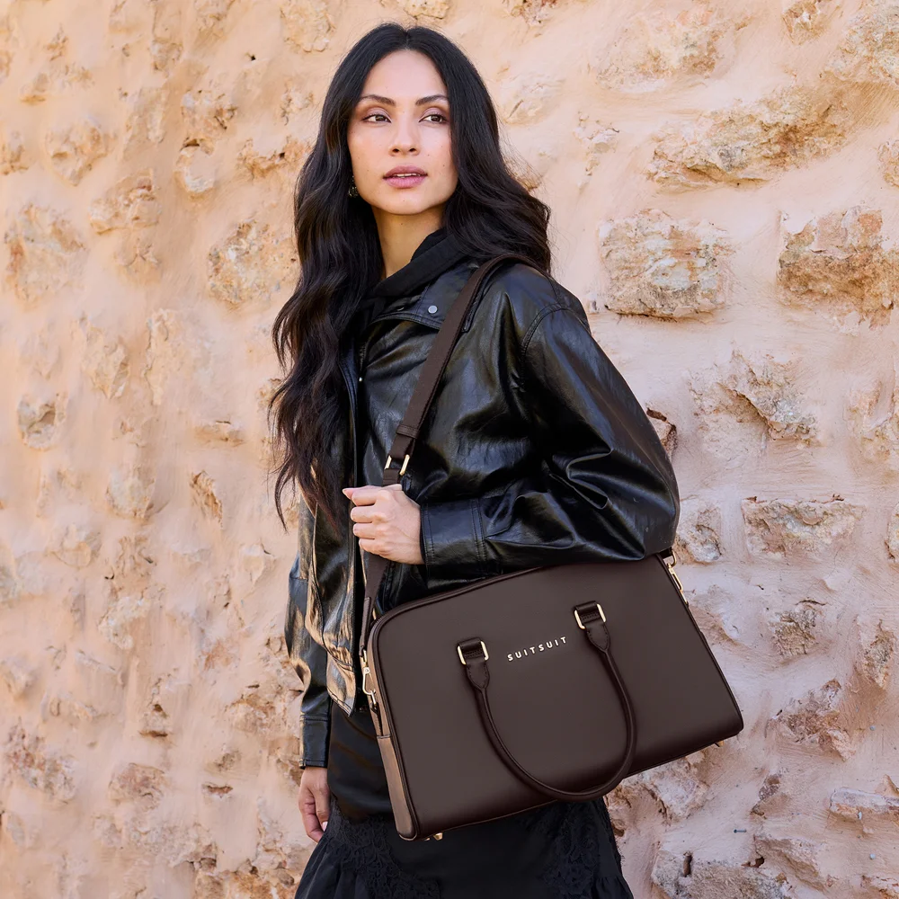 Suitsuit Fab Seventies weekendtas chocolate brown bij Duifhuizen