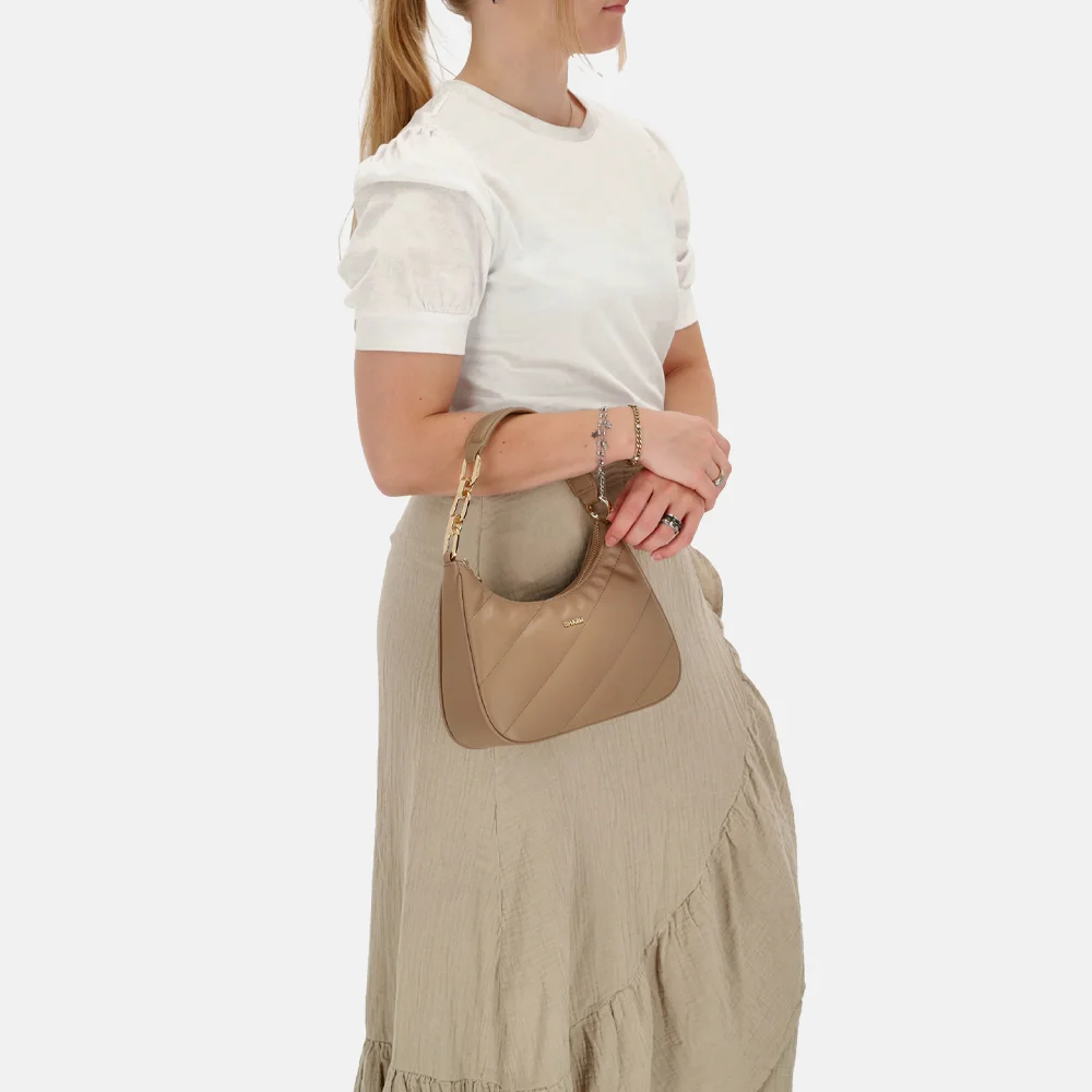 Charm London Viodante handtas taupe bij Duifhuizen