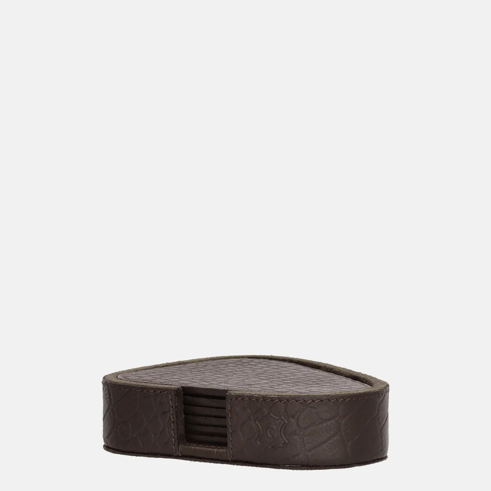 Chamada leren onderzetters croco organisch donkerbruin bij Duifhuizen